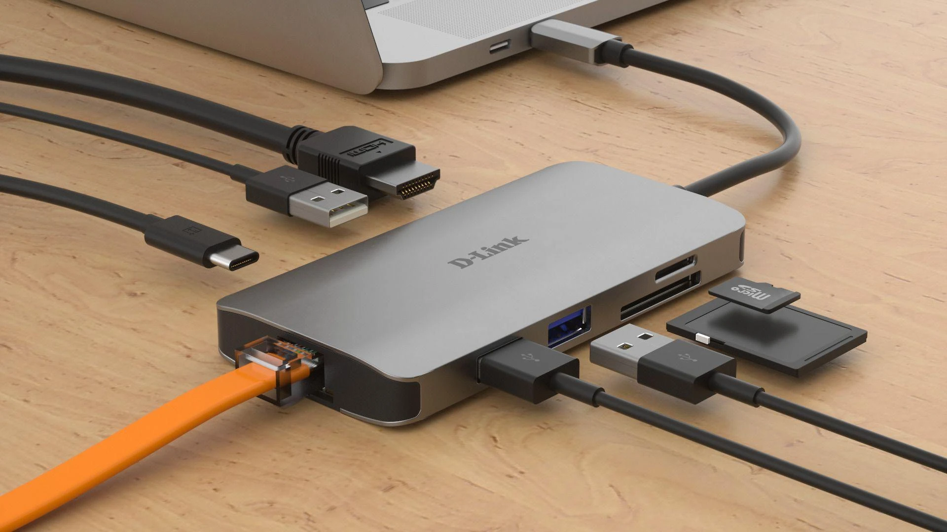D-Link DUB-M810 knyginių kompiuterių dokas / jungčių replikatorius Vielinis Thunderbolt 3 Sidabras