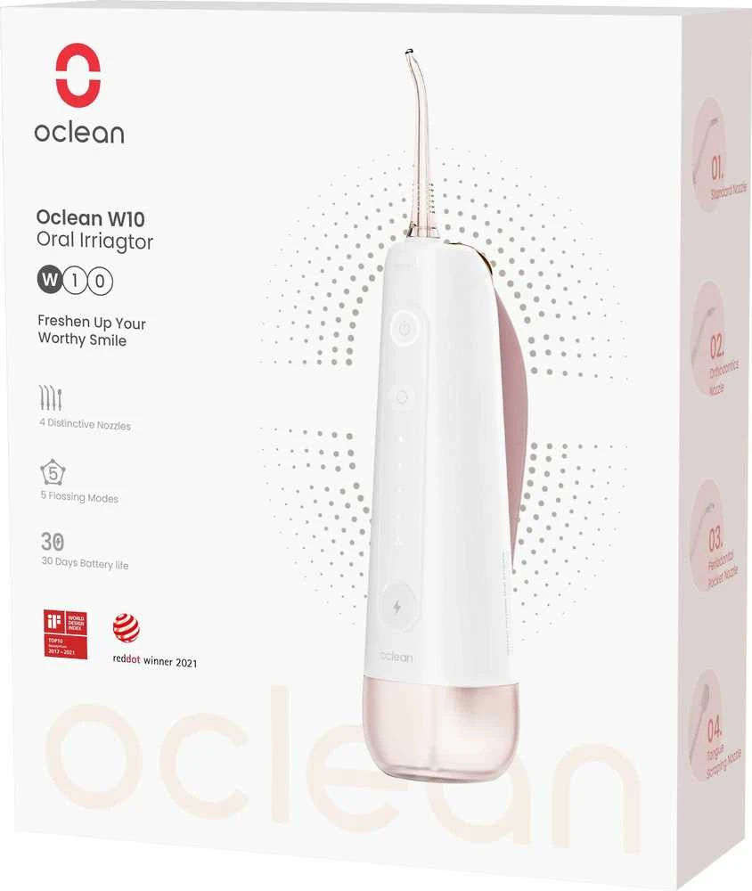 Oclean W10 Oral Irrigator burnos irigatorius, rožinis