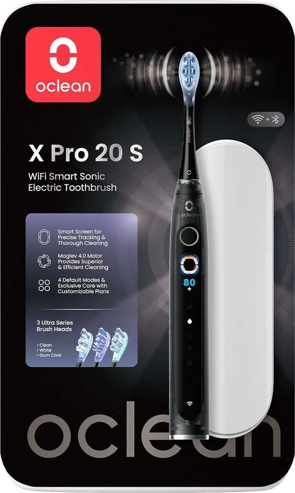 Oclean X Pro 20 S juodas šepetėlis su LED ekranu