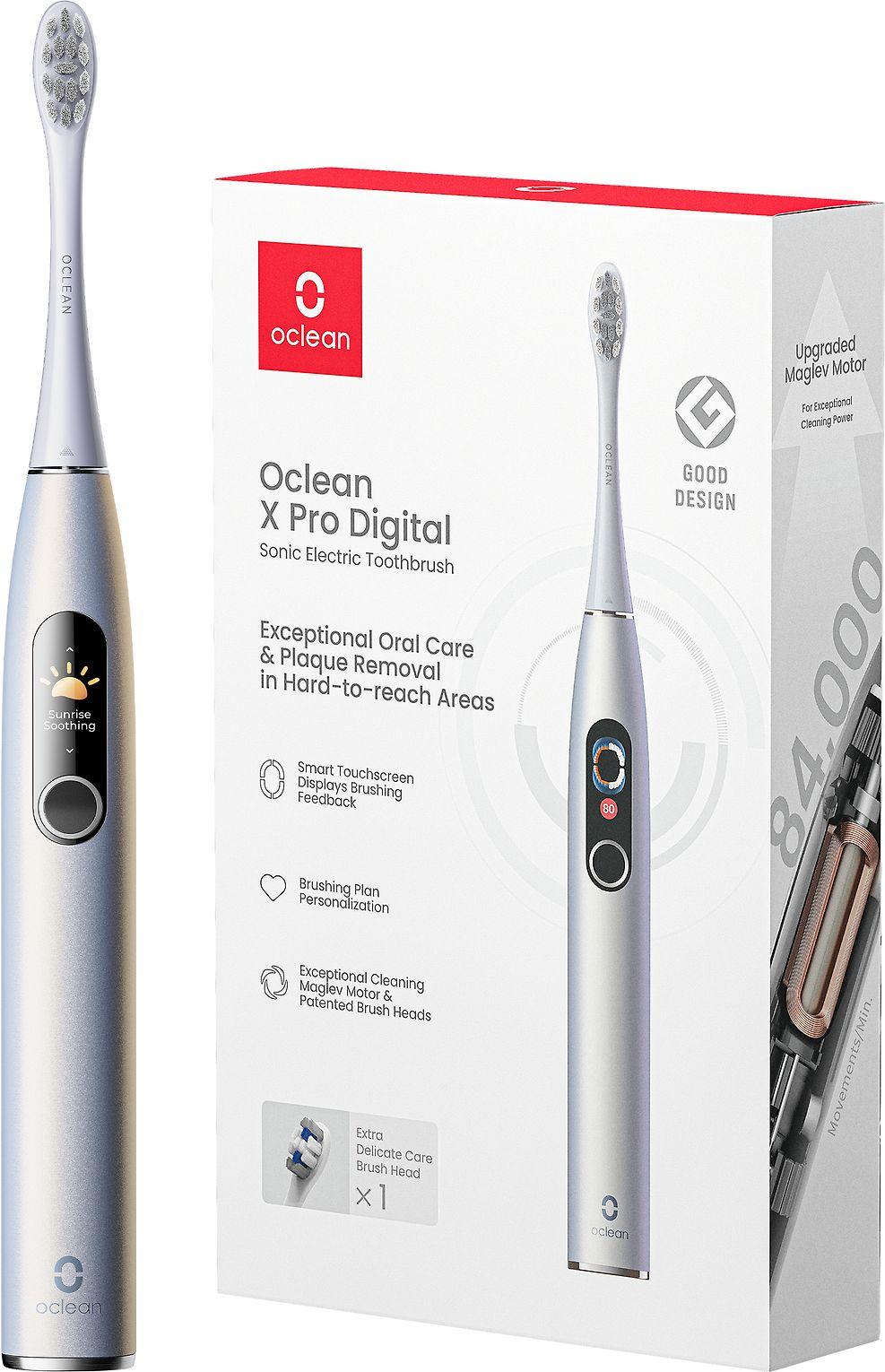 Oclean Elektrinis dantų šepetėlis X Pro Digital, Sidabrinės spalvos aprašymas - Prekės nuotrauka