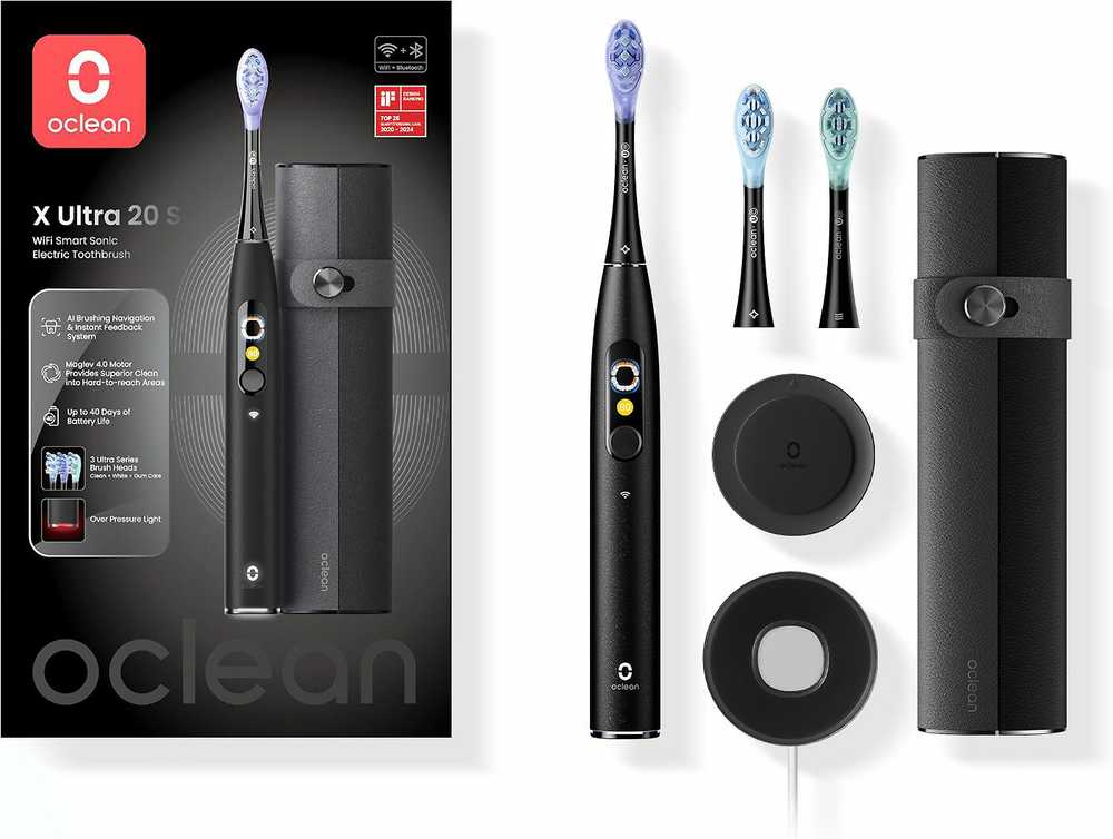 Oclean Elektrinis dantų šepetėlis X Ultra 20 S Juodas
