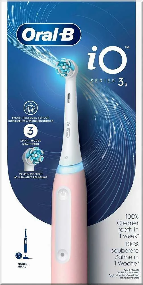 Oral-B iO Series 3s elektrinis dantų šepetėlis, rožinės spalvos