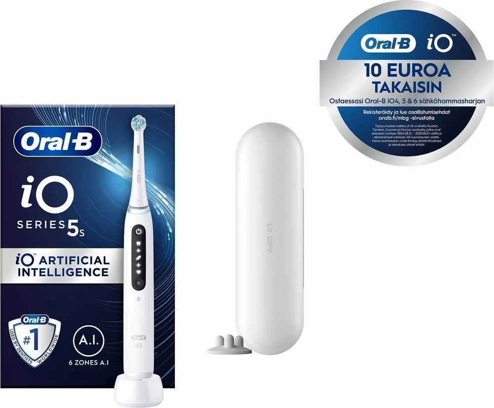 Oral-B iO Series 5s elektrinis dantų šepetėlis, baltas