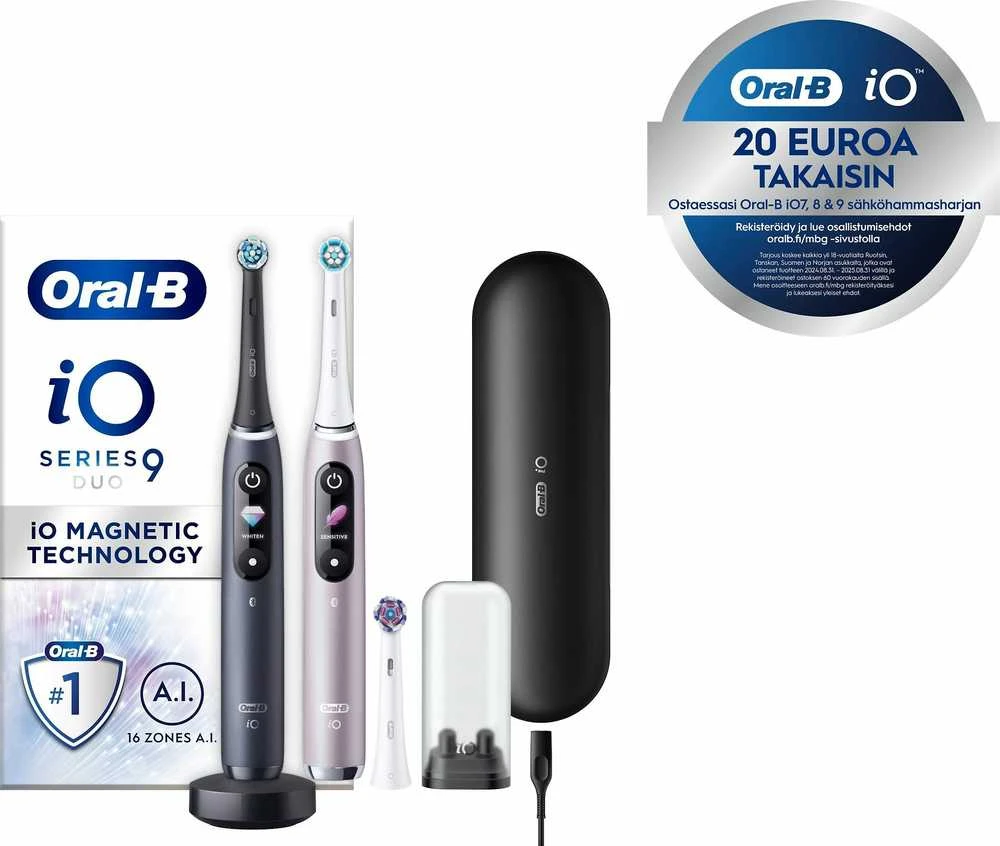 Dantų šepetėlis Oral-B iO Series 9, juoda ir rožinė