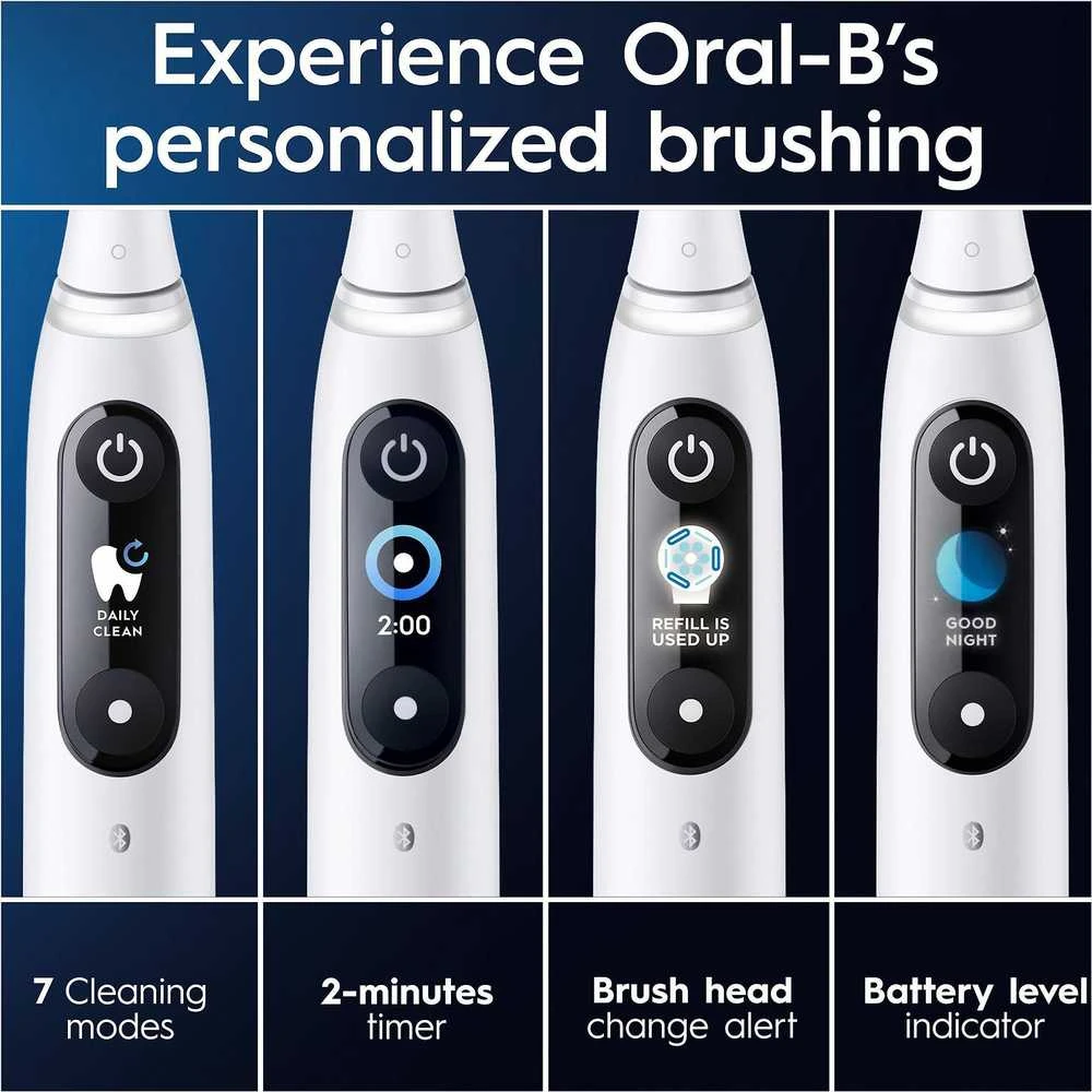 „Oral B iO9S“ elektrinis dantų šepetėlis, baltas, alabasteris