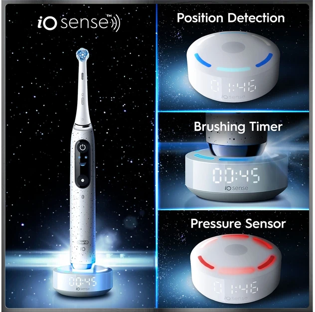 „Oral-B iO10“ elektrinis dantų šepetėlis – baltas – 1 šepetėlio galvutė, kelioninis įkrovimo dėklas