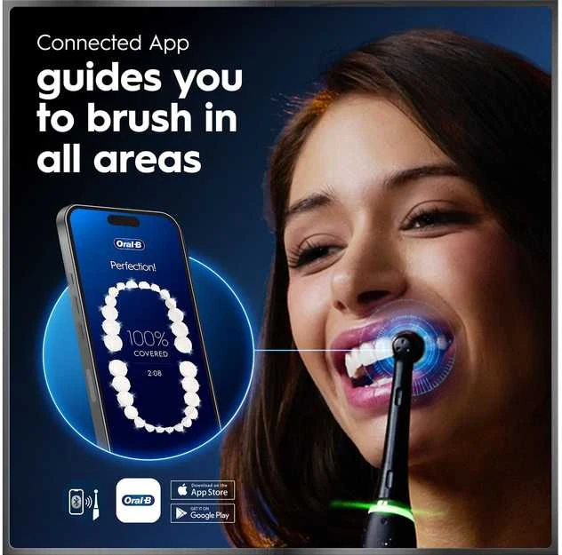 „Oral B“ – „iO 10“ elektrinis dantų šepetėlis – kosminės juodos spalvos – 1 šepetėlio galvutė, kelioninis įkrovimo dėklas