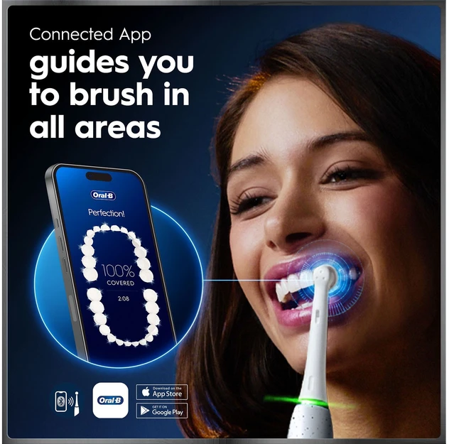 „Oral-B iO10“ elektrinis dantų šepetėlis – baltas – 1 šepetėlio galvutė, kelioninis įkrovimo dėklas