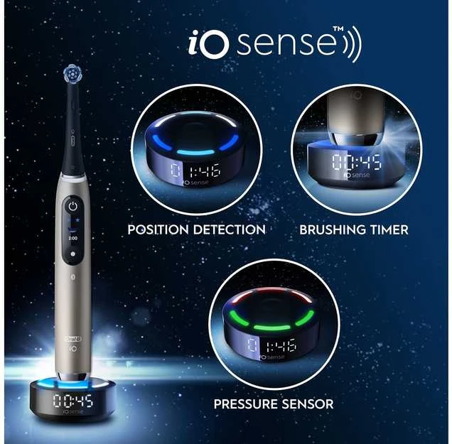 Braun Oral-B iO šepetėlio įkroviklis su iO Sense funkcijomis