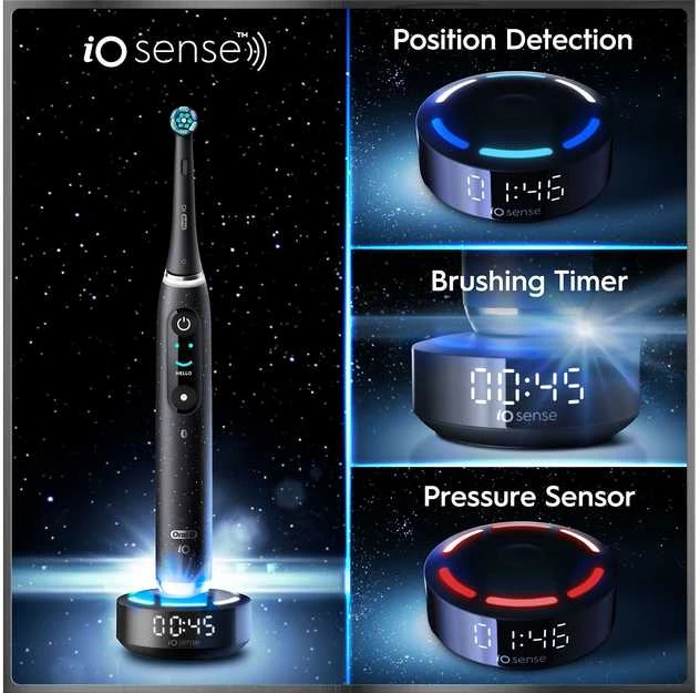Oral-B iO10 su iO Sense interaktyvia krovimo stotele