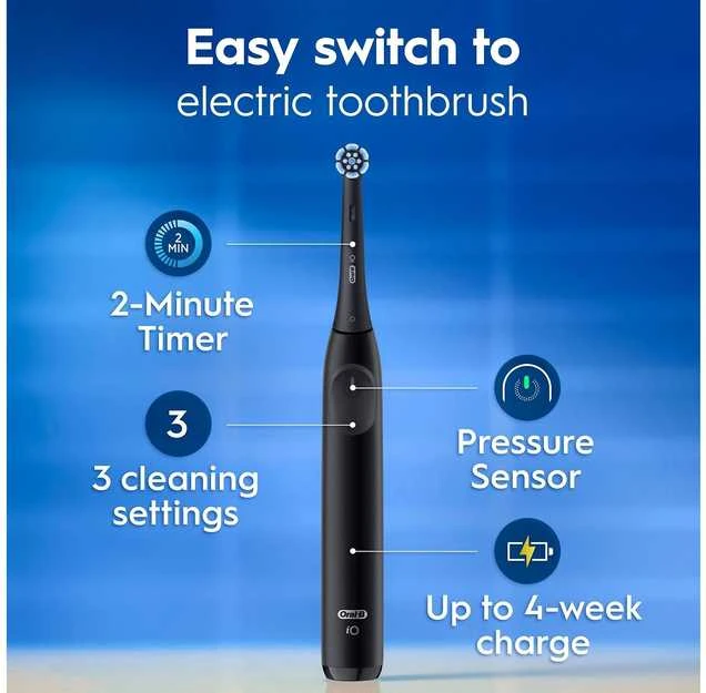 Braun Oral-B IO Series 2 Night Juodas/Calm Rožinė su 2 brush galvutės (016704)