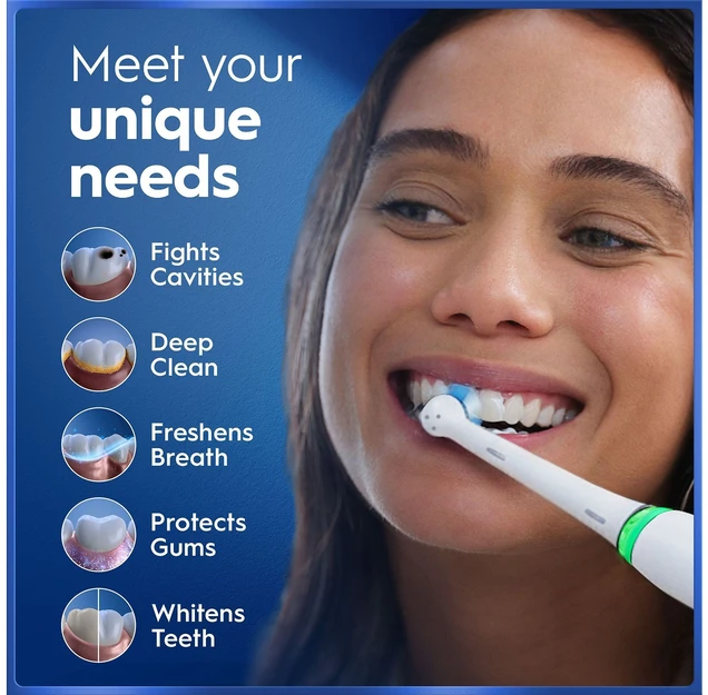 „Oral B iO5“ elektrinis dantų šepetėlis – baltas – 1 šepetėlio galvutė, aukščiausios kokybės kelioninis dėklas