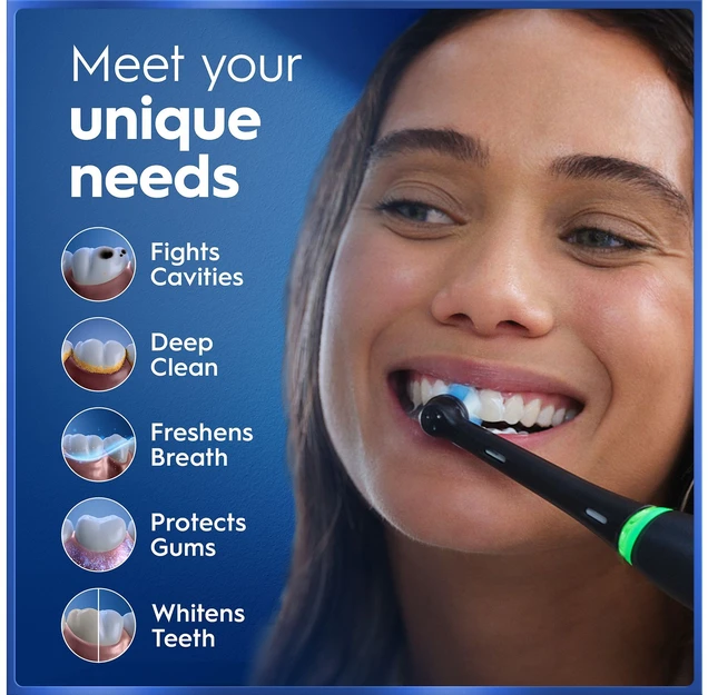 „Oral B iO5“ elektrinis dantų šepetėlis – juodas – 1 šepetėlio galvutė, aukščiausios kokybės kelioninis dėklas