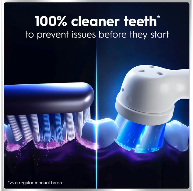 Oral-B iO šepetėlio valymo efektyvumo palyginimas