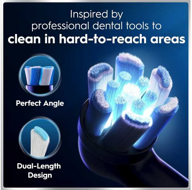 „Oral B iO6“ elektrinis dantų šepetėlis, 2 vnt. pakuotėje – juodas ir rožinis