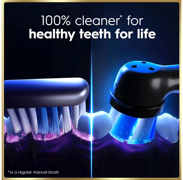 „Oral B iO9“ elektrinis dantų šepetėlis – juodas ir rožinis – 2 vnt. pakuotėje