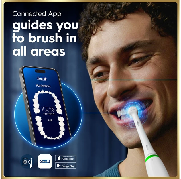 „Oral B iO9“ elektrinis dantų šepetėlis – baltas – 2 šepetėlių galvutės, kelioninis įkrovimo dėklas