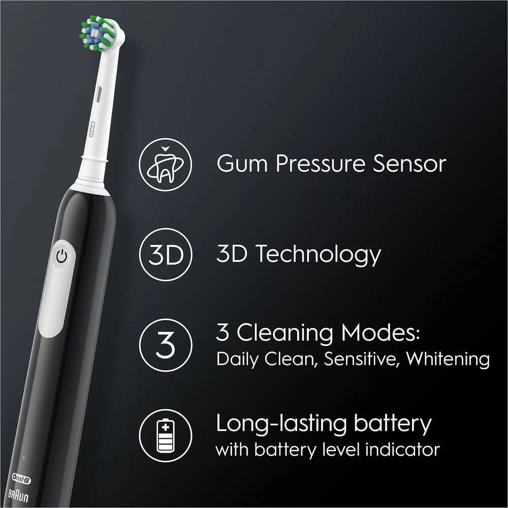Oral-B Elektrinis dantų šepetėlis | Pro Series 1 | Įkraunamas | Suaugusiems | Šepetėlių skaičius galvutės įeina 1 | Number of teeth brushing modes 3 | Juodas