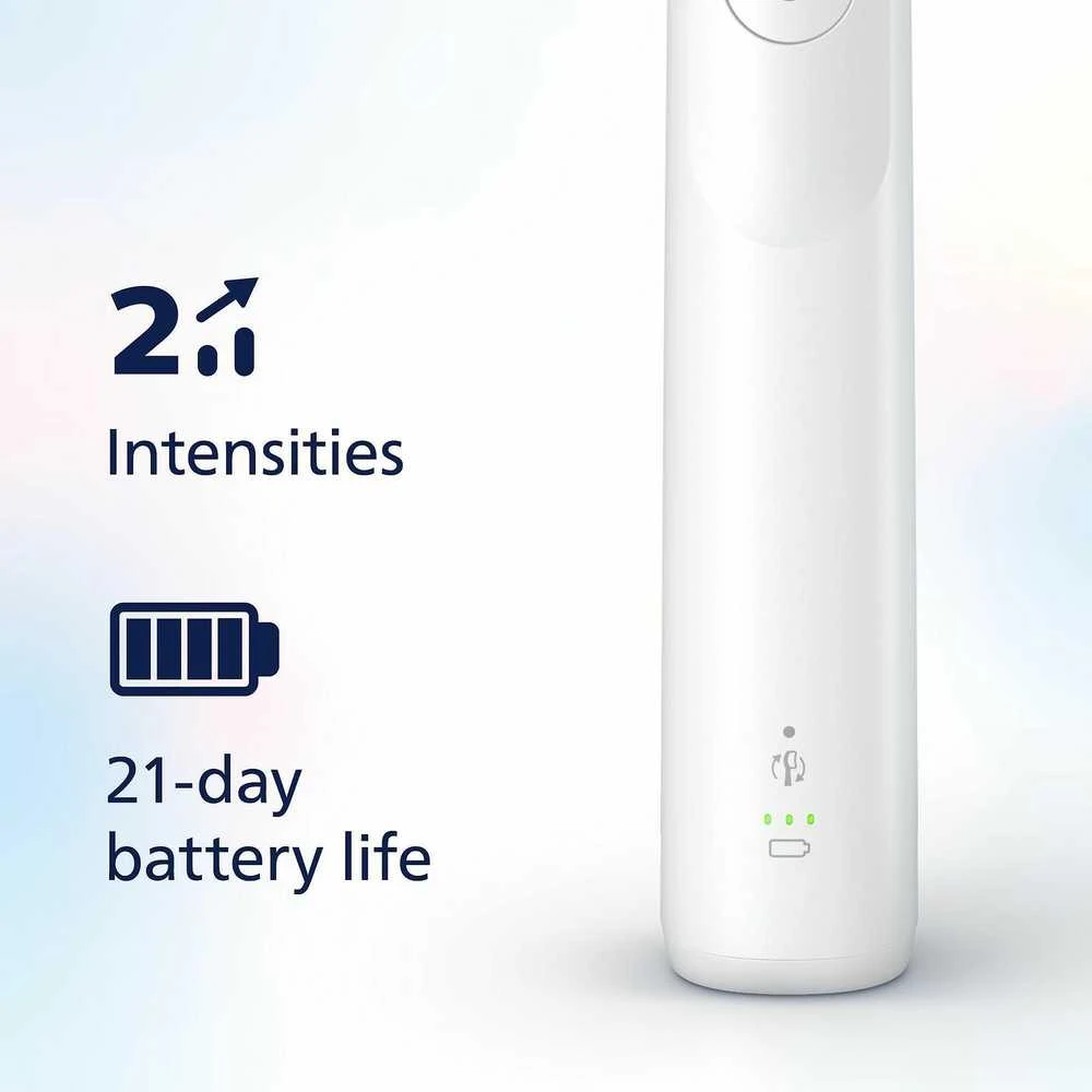 Philips Sonicare 5300 funkcijos ir baterijos indikatorius