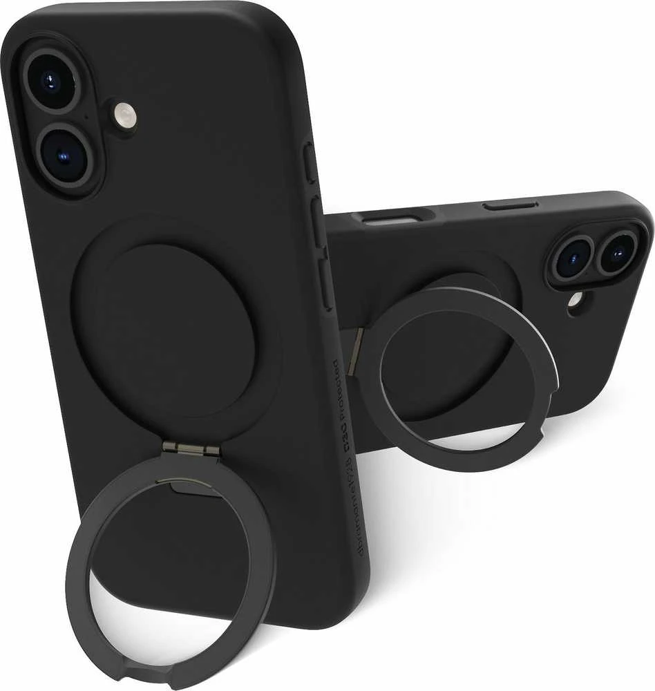 dbramante dbramante1928 Iceland Ultra D3O MS Kick - apsauginis dėklas su stovu iPhone 16, suderinamas su MagSafe (juodas)