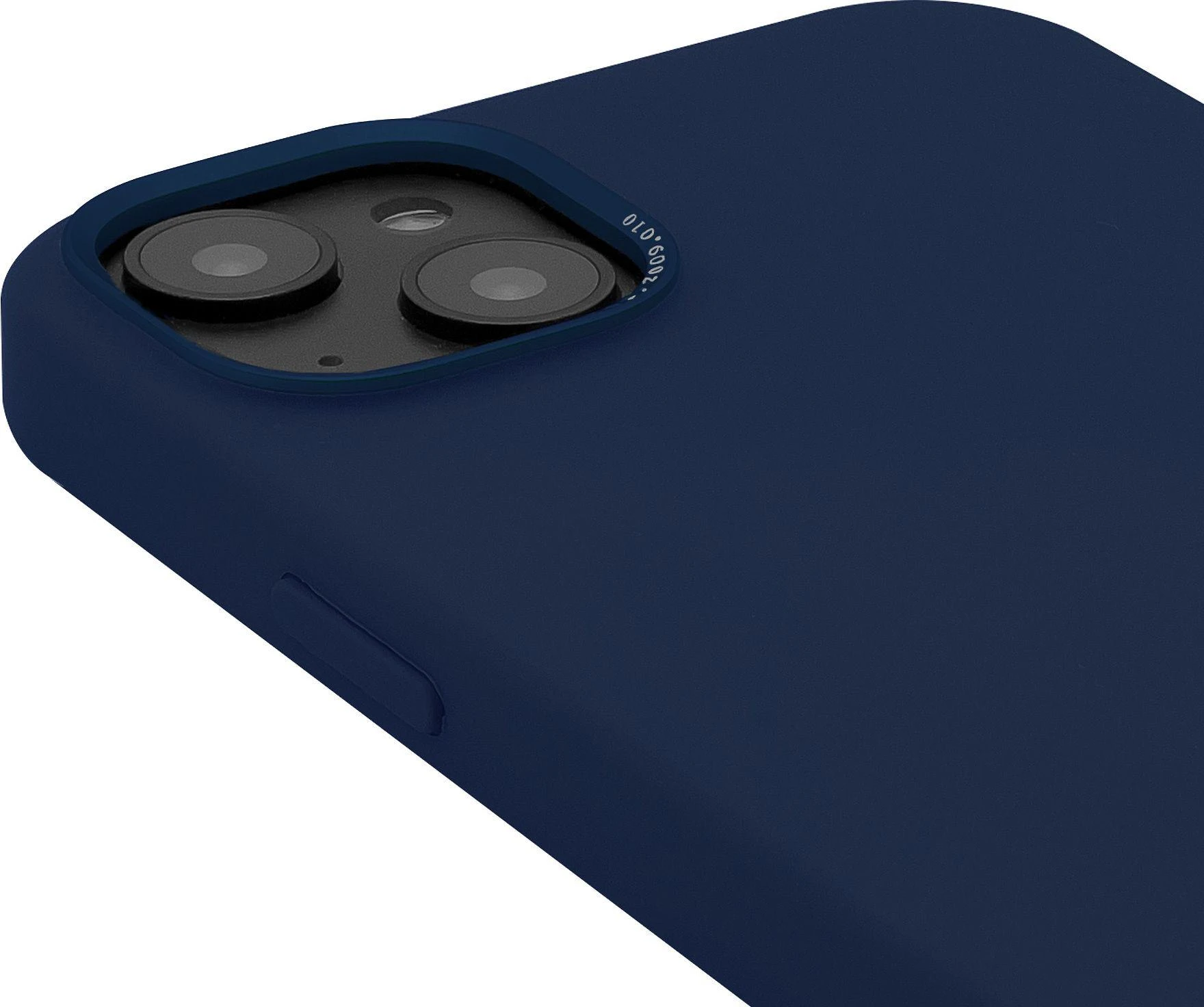 Dėklas Decoded Dekoduotas iššifruotas antimikrobinis silikoninis dangtelis iP 14 Plus Navy Peony