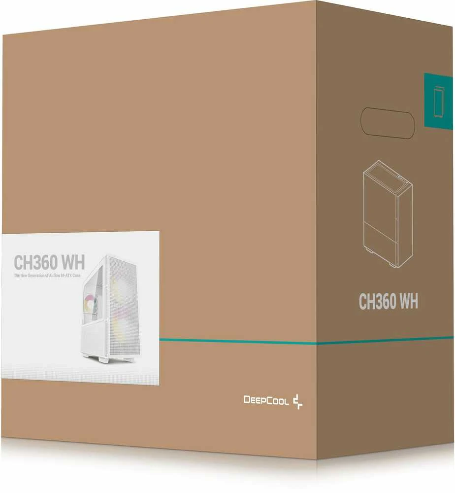 DEEPCOOL CASE MINITOWER MATX W/O PSU/CH360 WH