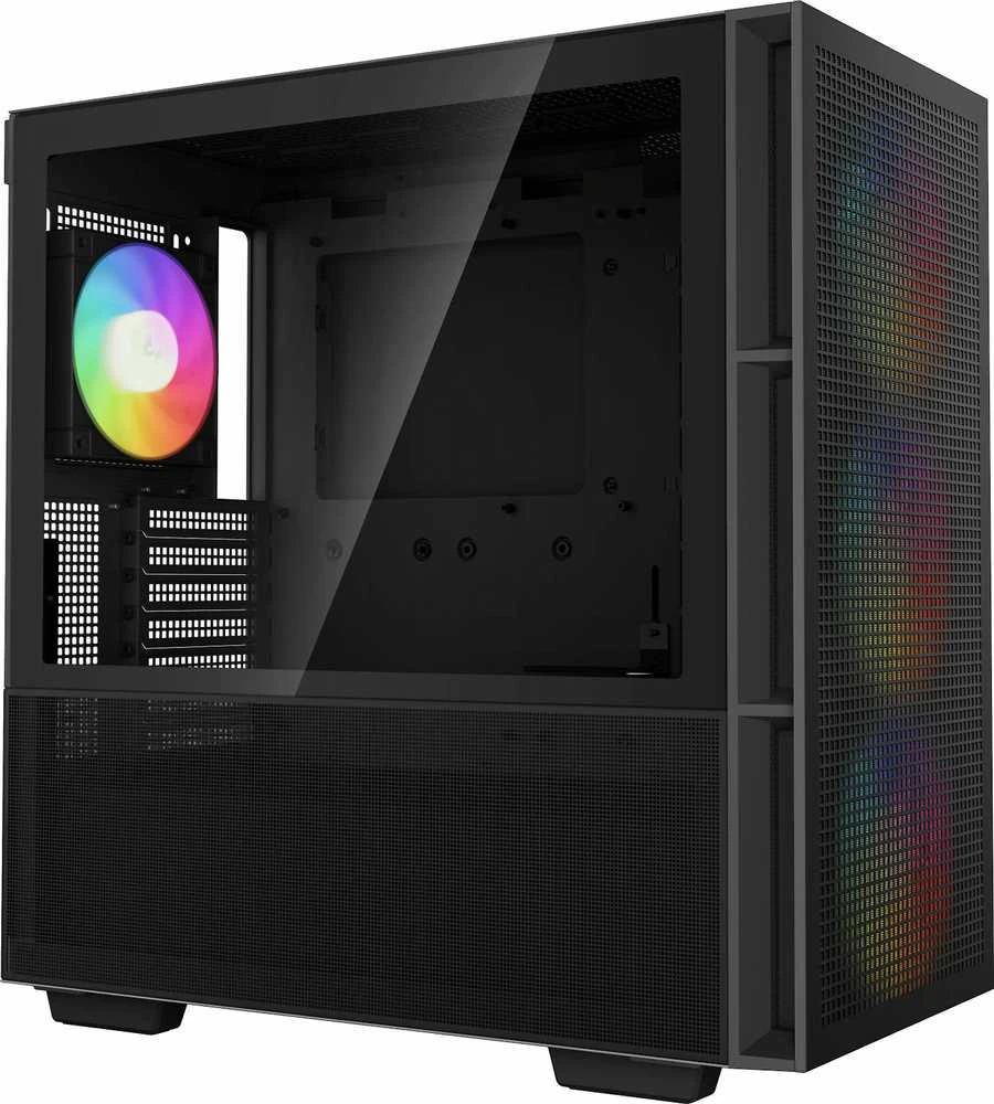 Kompiuterio Korpusas - DeepCool CH560 Midi Tower su Grūdintu Stiklu ir Multi-Spalviniu Apšvietimu Juodas
