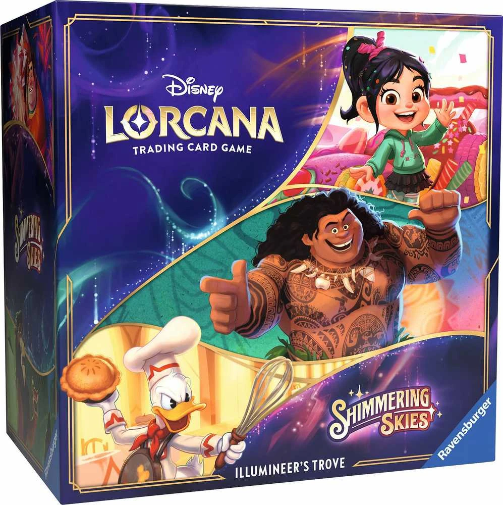 Ravensburger „Disney Lorcana: Shimmering Skies“ (5 rinkinys) „Illuminer's Trove“ prekybos kortelių rinkinys