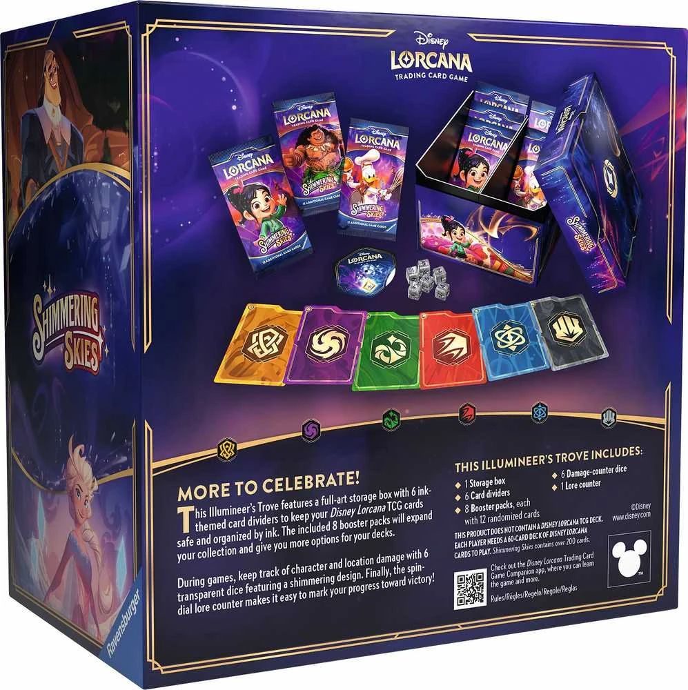Ravensburger „Disney Lorcana: Shimmering Skies“ (5 rinkinys) „Illuminer's Trove“ prekybos kortelių rinkinys