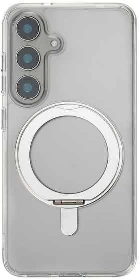 Dėklas FoneKit Premium Kickstand MagSafe suojakuori jalustalla, Samsung Galaxy S25, läpinäkyvä