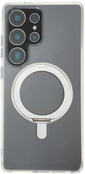 Dėklas FoneKit Premium Kickstand MagSafe suojakuori jalustalla, Samsung Galaxy S25 Ultra, läpinäkyvä