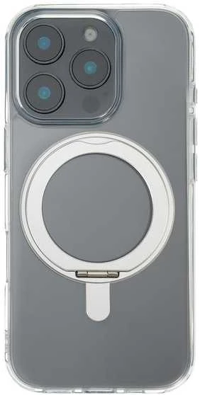 Dėklas FoneKit Premium Kickstand MagSafe suojakuori jalustalla, iPhone 16 Pro, läpinäkyvä
