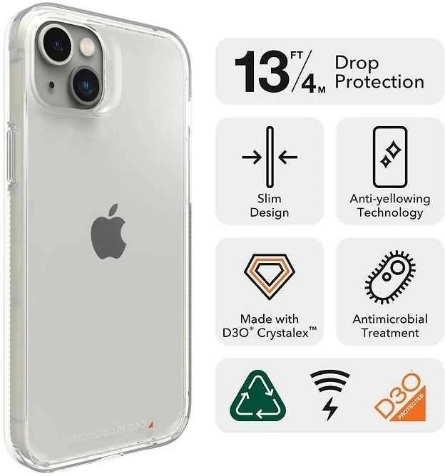 Dėklas Zagg Gear4 Crystal Palace, skirtas iPhone 14 Max skaidrus