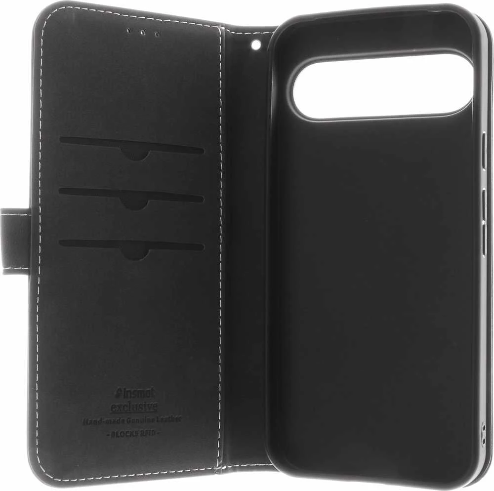 Insmat Exclusive Flip Case piniginės dėklas, Google Pixel 9 Pro XL, juodas