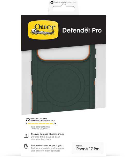 Dėklas OtterBox Defender Pro MagSafe Camera Control f?r iPhone 17 Pro žalias