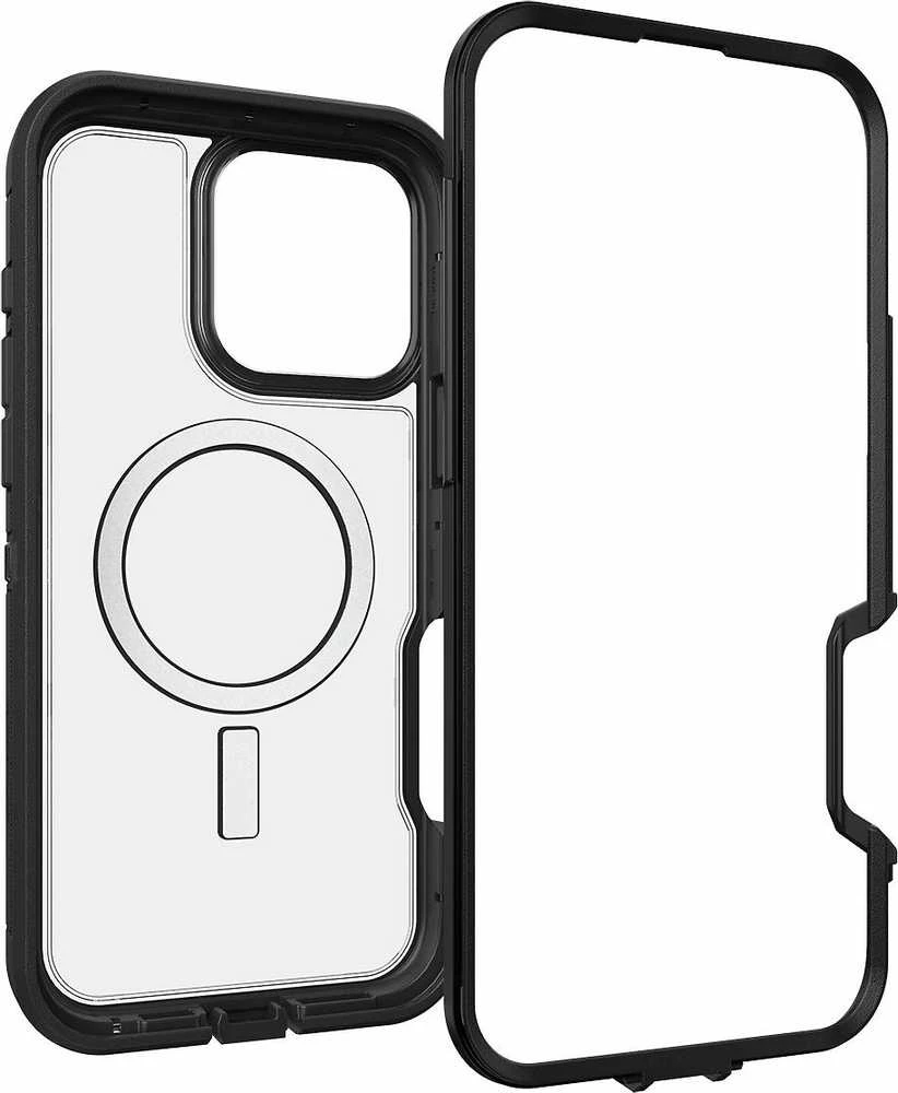 Dėklas Otterbox OB DEFND XTCLEAR APPLE IPHONE16/PRO MAX DARK SIDE - CLEAR/Juodas