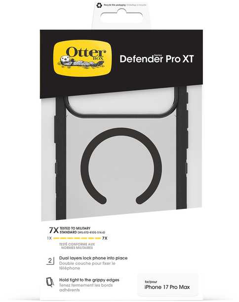 Dėklas OtterBox Defender Pro XT kameros valdymas SHAKEITOFF skaidrus/juodas