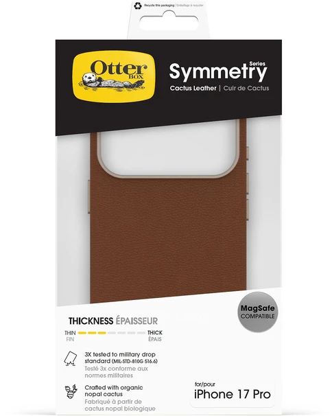 Dėklas OtterBox Symmetry kaktusų valdiklis, skirtas iPhone 17 Pro, rudas