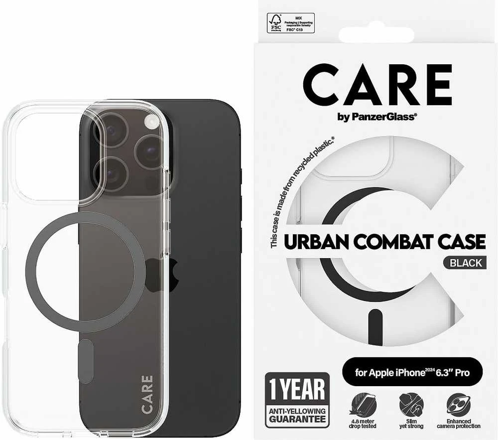 Panzer Glass CARE by PanzerGlass Flagship Apple iPhone 16 Pro 6.3"" dėklas telefonui juodos spalvos MagSafe 1346