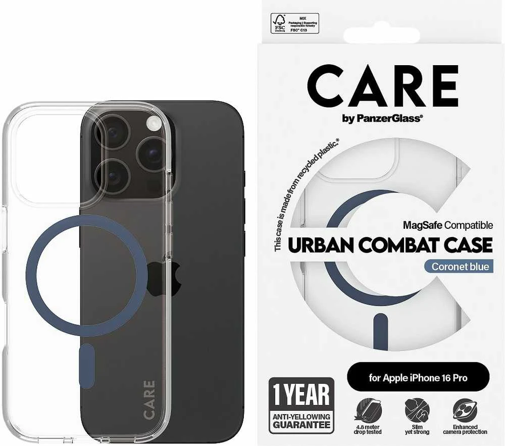 Panzer Glass Care by PanzerGlass Flagship Apple iPhone 16 Pro 6.3" dėklas telefonui mėlynos spalvos MagSafe 1366