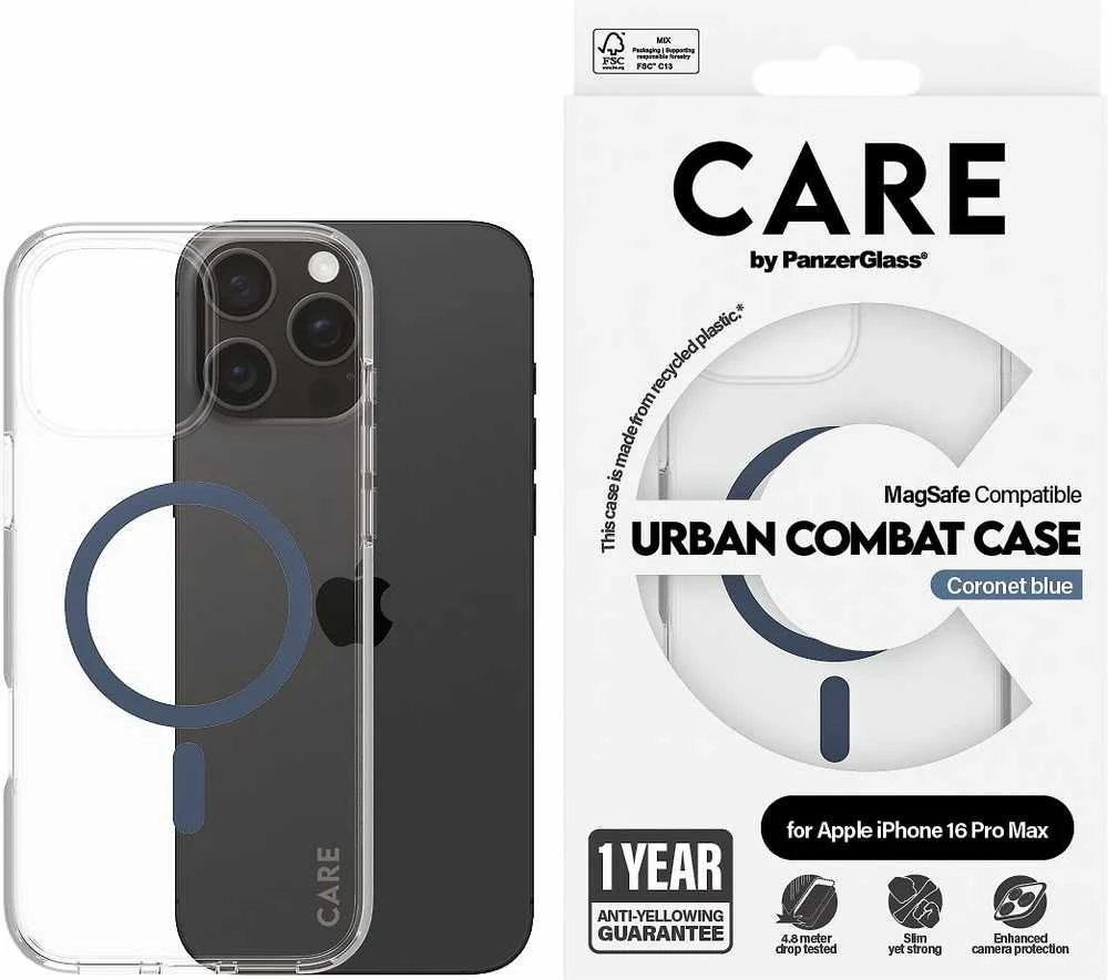 Dėklas Panzer Glass CARE by PanzerGlass Flagship Apple iPhone 16 Pro Max 6.9" mėlynas/mėlynas MagSafe 1368