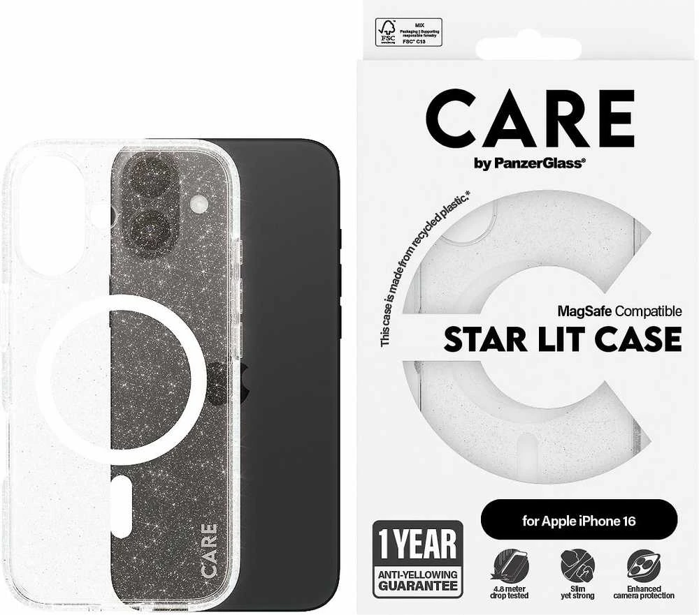 Panzer Glass CARE by PanzerGlass Flagship Star Lit Apple iPhone 16 6.1" dėklas telefonui baltos spalvos/dėklas telefonui baltos spalvos MagSafe 1341