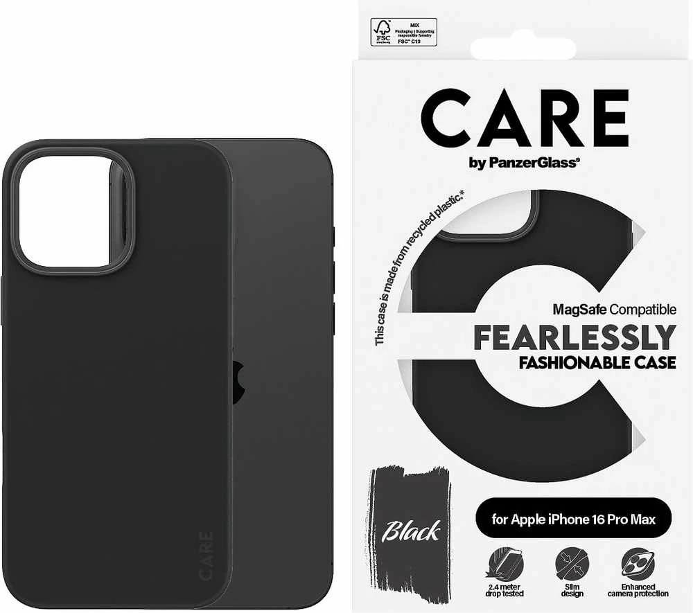 Panzer Glass CARE by PanzerGlass Fashion Apple iPhone 16 Pro Max 6.9" dėklas telefonui juodos spalvos/dėklas telefonui juodos spalvos MagSafe 1380