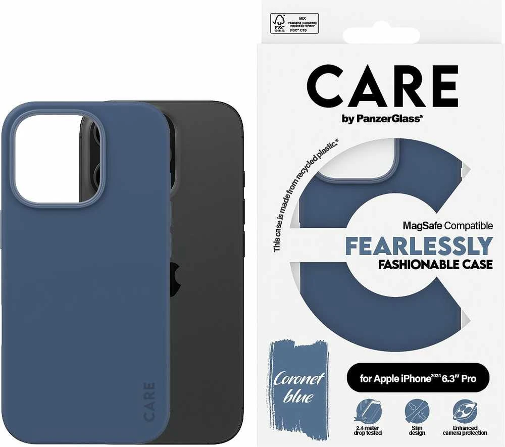 Panzer Glass CARE by PanzerGlass Fashion Apple iPhone 16 Pro 6.3" dėklas telefonui mėlynos spalvos/dėklas telefonui mėlynos spalvos MagSafe 1382