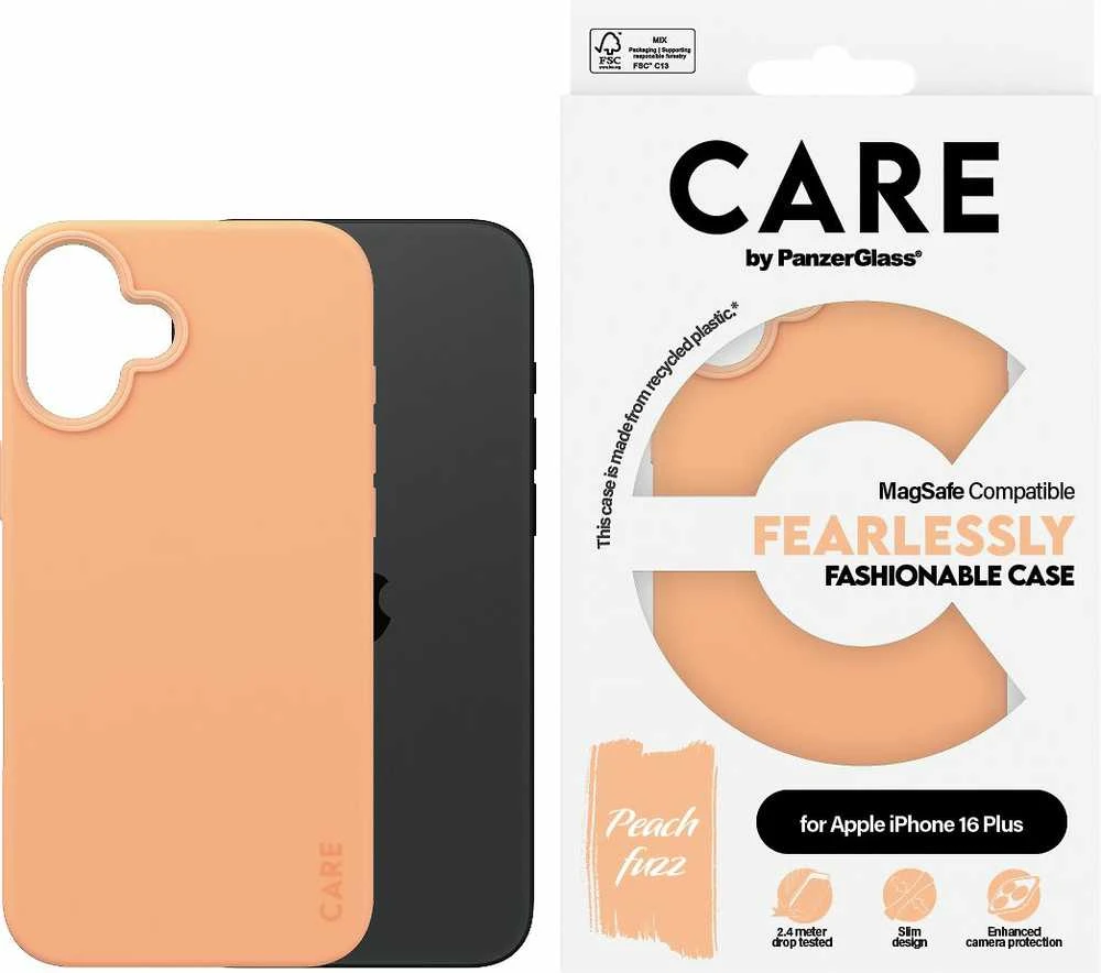 Dėklas Panzer Glass CARE by PanzerGlass Fashion Apple iPhone 16 Plus 6.7" Peachy MagSafe 1391