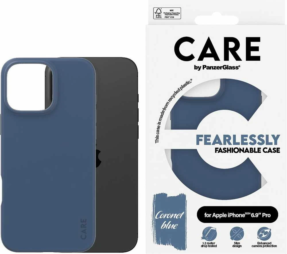 Panzer Glass CARE by PanzerGlass Madingas apsauginis dėklas, Apple iPhone 16 Pro Max, mėlynas
