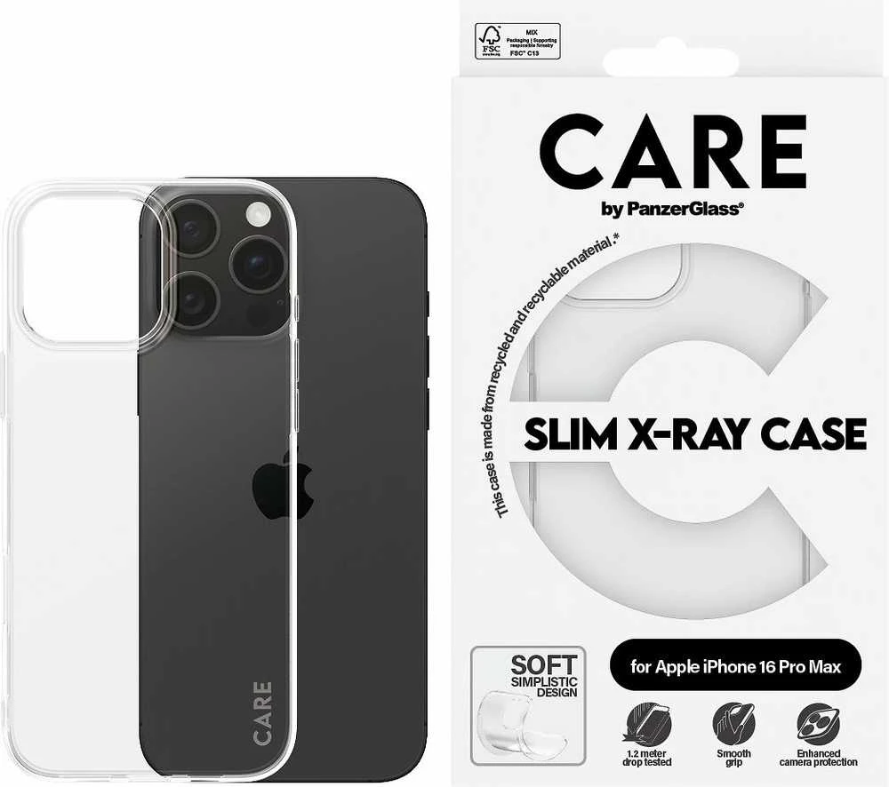 Panzer Glass CARE by PanzerGlass X-Ray Soft Basic Apple iPhone 16 Pro Max 6.9" dėklas telefonui skaidrus/Transparent 1444