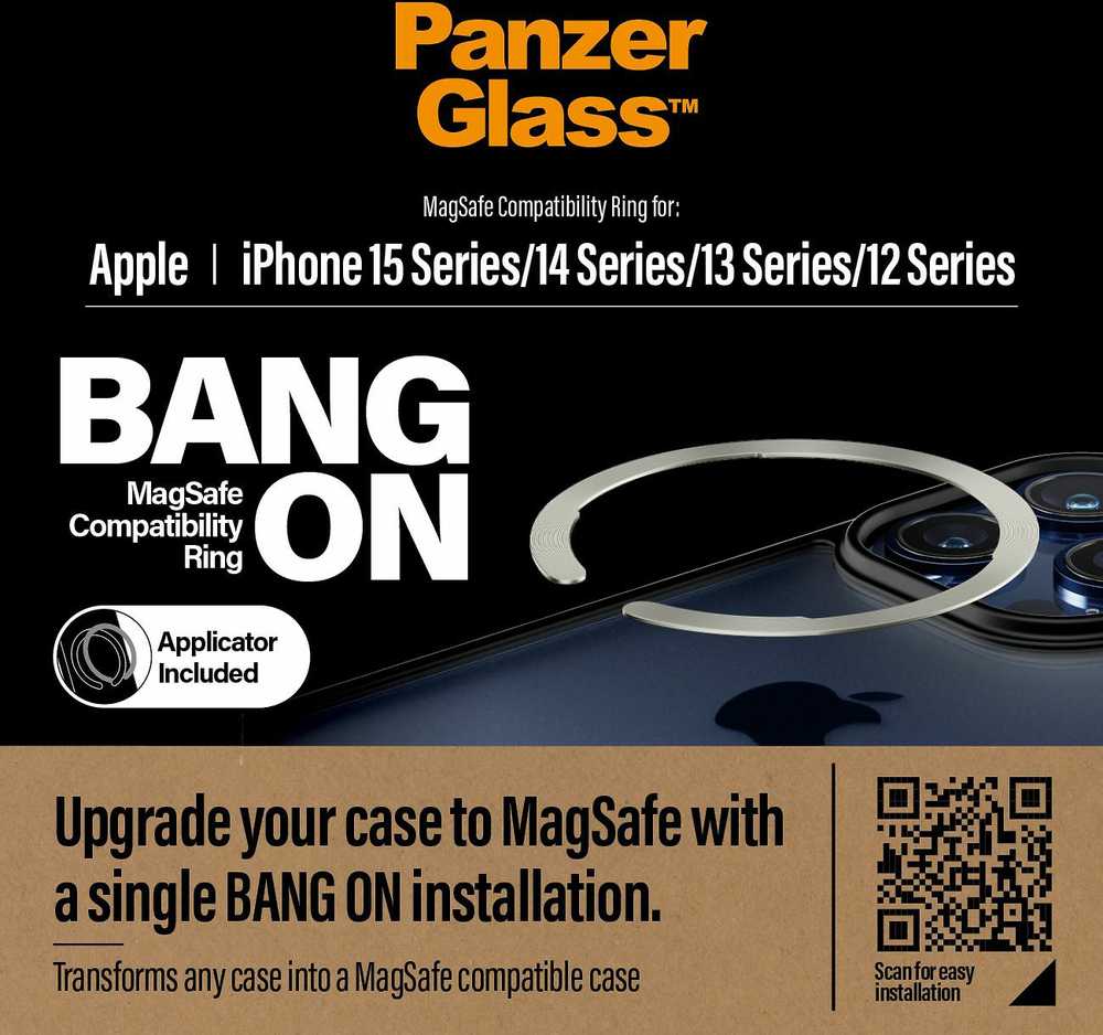 Panzer Glass MagSafe PanzerGlass Bang ON ring Apple iPhone 12 / 13 / 14 / 15 - sidabrinės spalvos