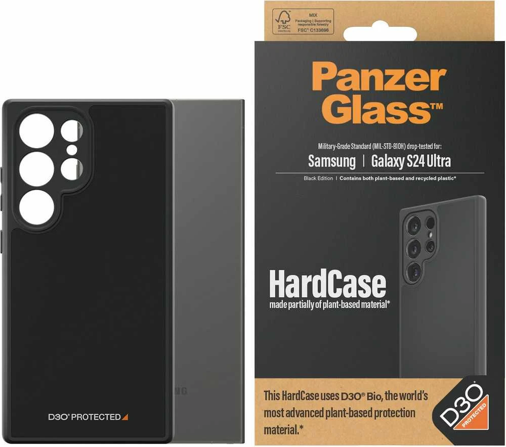 Panzer Glass PanzerGlass HardD3O® Bio and Military Grade Certification Samsung Galaxy S24 Ultra - dėklas telefonui skaidrus and dėklas telefonui juodos spalvos