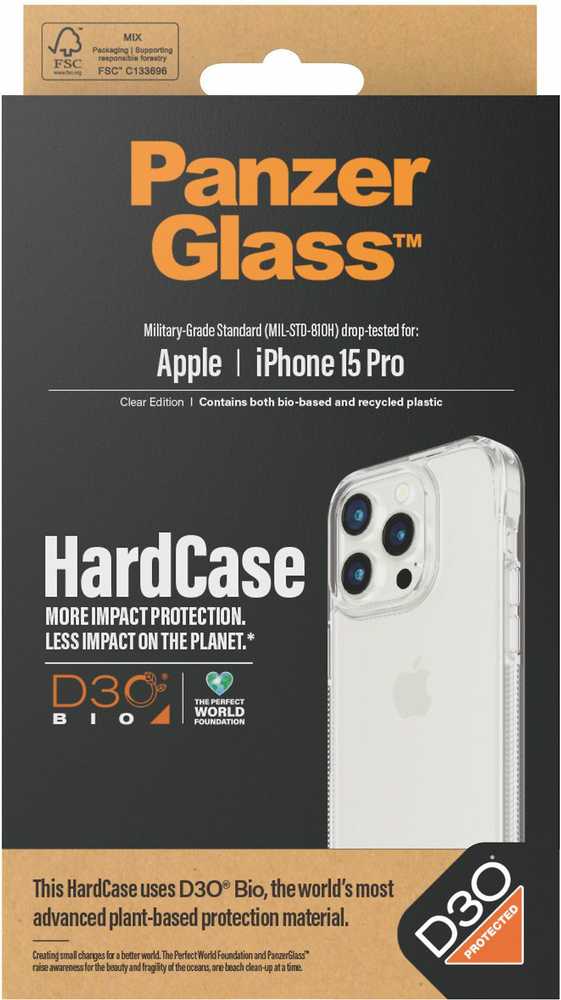 Panzer Glass PanzerGlass D3O ir Military Grade certification Apple iPhone 15 Pro - dėklas telefonui skaidrus